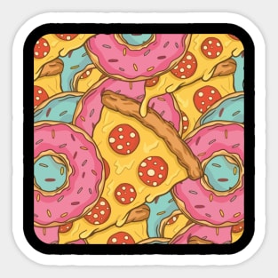 pizza and donuts fast food Sticker